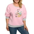 thumbnail image 4 of Disney Womens Plus Size Mickey Mouse Friends Fleece Long Sleeve Sweatshirt Pink, 4 of 6
