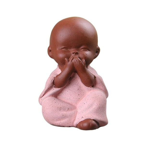 Estatua de Buda decorativa, estatua de Buda para decoración del hogar, escultura de Buda pequeña Rosado