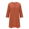 thumbnail image 5 of Gspmoly Robes d'Été pour Femmes 2025, Robe pour Femmes à Manches 3/4 Col Rond Boutonnée Longueur Genou Robe de Cocktail Économies d'Été, 5 of 5