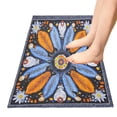 thumbnail image 5 of Haosy Blue Orange White Feather Bathroom Rugs Non Slip Absorbent Soft Plush Quick Dry Bath Mat, 39"x20", 5 of 8