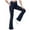 Navy, variant on Girl's Cross-Waist Flare Yoga Pants, Solid Color Bootcut Leggings with Pockets, Elastic Band Casual & Sport Wear for Teen 13-14 Years