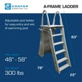 thumbnail image 6 of Confer Plastics Roll-Guard Adjustable A-Frame Pool Safety Ladder, Warm Gray, 6 of 7