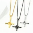thumbnail image 5 of Mens Pagan Wiccan Inverte Cross Pendant Necklace Silver Gold Black 18" - 40", 5 of 5