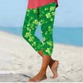 thumbnail image 6 of QATAINLAV Capri Leggings for Women St Patricks Day Cute Shamrock Graphic Print Yoga Pants Casual High Waisted 7/8 Length Tights Green XXXL, 6 of 6