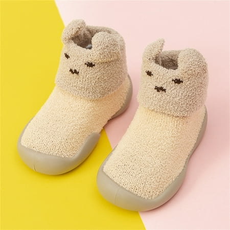 

Gubotare Baby Boy Booties Unisex-Child Baby Girls Cozy Boots Crib Shoes White 6 Months