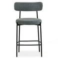 thumbnail image 4 of Set of 2 Amery Iron Frame Vintage Gray Faux Leather Counter Stool, 4 of 6