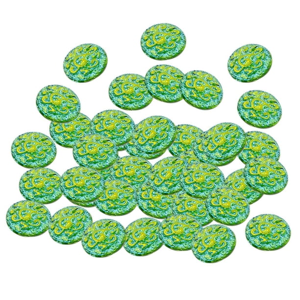 50 Piezas De Redondas De Adorno De Espalda Plana De Resina Para Manualidades Decorativas Para álbumes De Recortes Verde claro Zulema Resina redonda Flatback
