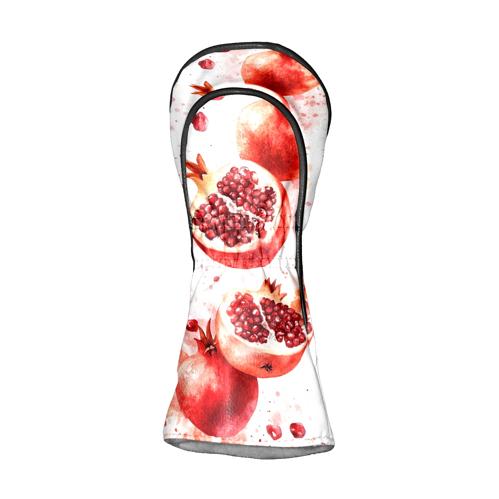 Golf Head Covers Pomegranate Pattern for Driver, Wood & Hybrid, Premium Waterproof PU Leather with Plush Lining, Fruit Themed Golf Gifts