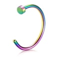 thumbnail image 4 of Surgical Steel Nose Hoop Ring 20 18  16 Gauge 3 Colors - 3 Pack, 4 of 7
