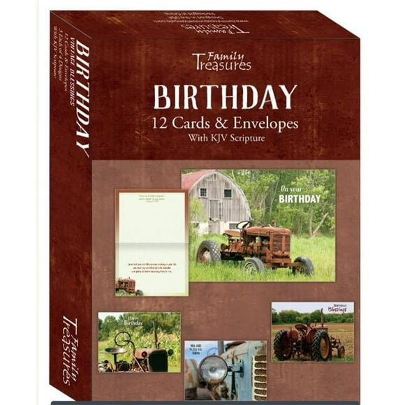 Family Treasures Wholesale 259462 Vintage Blessings Birthday Card, Boxed - Box of 12