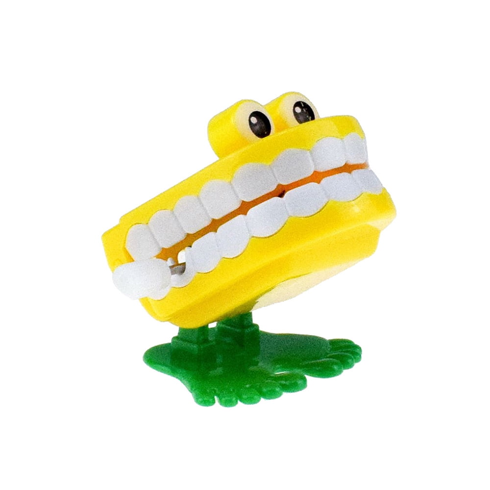 Walking Chattering Teeth with Eyes Clockwork Walking Babbling Chattering Teeth Toys Halloween Toys for Kids Toddler Red Plastic Wind-up Teeth Toys 