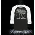 thumbnail image 2 of Shop4Ever Men's Autism Awareness Elephant Raglan Baseball Shirt X-Large Black/White, 2 of 4