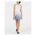 thumbnail image 3 of MAISON JULES Womens White Floral Sleeveless Halter Mini Fit + Flare Dress 14, 3 of 4