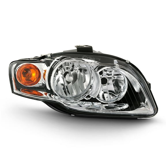 AKKON - Fits 2005-2009 Audi A4 S4 2007-2008 RS4 2009 Cabriole Chrome Headlight Halogen Style Headlamp Passenger Right Side