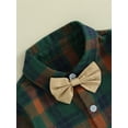 thumbnail image 5 of Liacowi Toddler Boy 2 Piece Christmas Gentleman Suit Long Sleeve Plaid Button Shirt with Bow Tie + Suspenders Pants Christmas Formal Outfit 9M-4T, 5 of 8