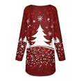 thumbnail image 4 of KHONTS Christmas Long T Shirts for Women Long Sleeve Crewneck Xmas Graphic Oversized Tees Fashion Loose Pullover Tops 17-Red XL, 4 of 5
