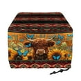 thumbnail image 2 of HELLHERO Aztec Sunflower Print Toaster Cover 2 Slice, Highland Cattle Butterfly Print Bread Maker Cover Adjustable, Kitchen Small Appliance Protector Women Gift, 2 of 8