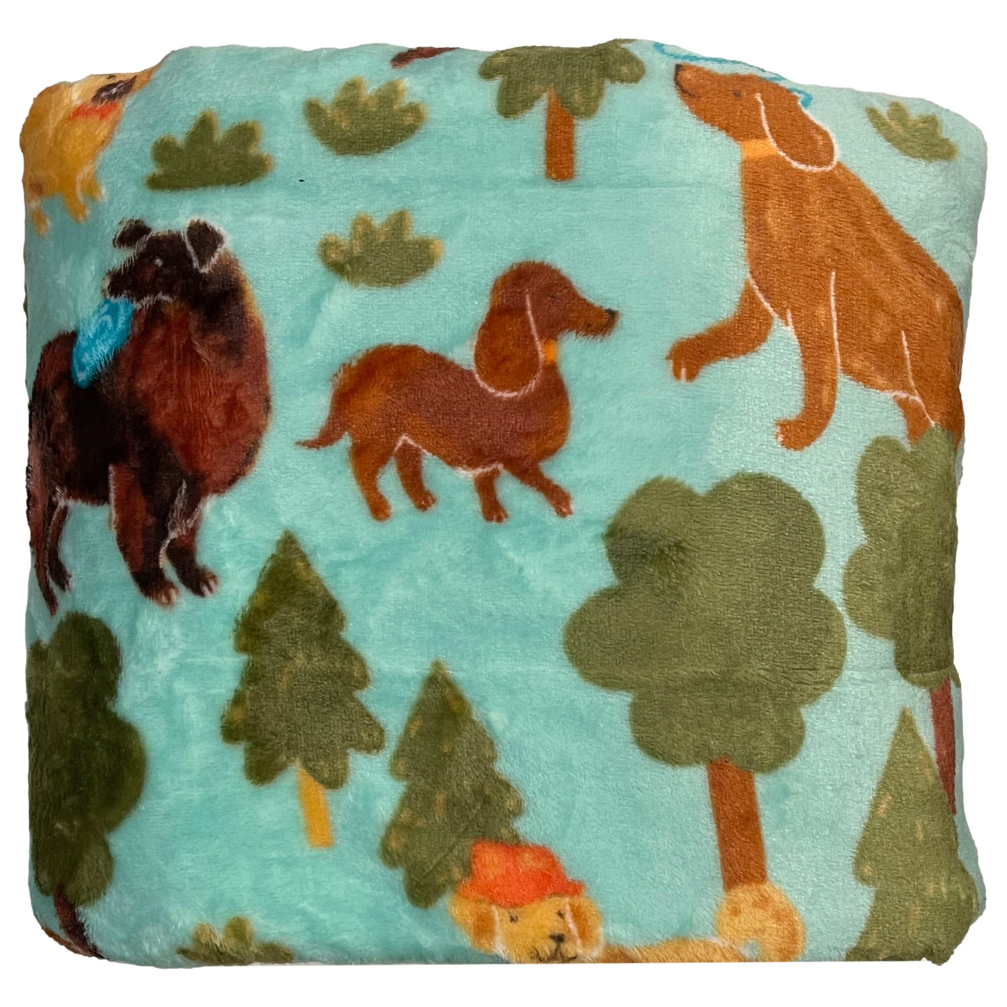 The Big One Oversized Plush Throw Blanket Microplush Puppy Dog Park - 5ft x 6ft