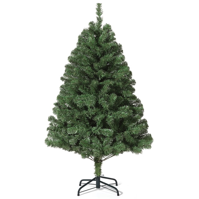 Árbol de Navidad artificial frondoso - 758 ramas de pino realistas, fácil montaje, base metálica plegable - Ideal para decoración navideña en hogar, oficina, hotel - Verde - 6FT