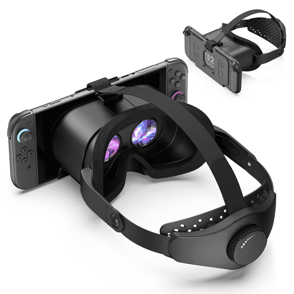 Upgraded VR Headset with Adjustable HD Lens – Virtual Reality Glasses with Comfortable Head Strap for Gaming Consoles, Multimedia Glasses