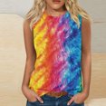 thumbnail image 2 of Women Tank Top Tie Dye Sleeveless Vest Loose Tunic Tshirt Basic Camis Tee Summer Plus Size Camisole, 2 of 4