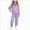 A186-Purple, variant on Girls' Solid Color Casual Fall/Winter Set: Simple Versatile Long Sleeve Top & Cuffed Joggers Suitable For Sports And Outings 15 Years Pink