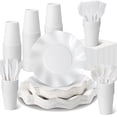 thumbnail image 1 of Suministros de fiesta Ziliny Scallop White, 350 unidades para 50 invitados, 1 of 6