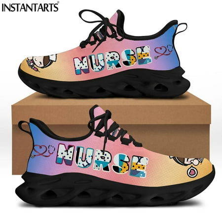 

Ladies Casual Nurse Mesh Swing Sneakers Lightweight Lace up Platform Shoes for Women Nursing Running Footwear 2024