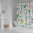 thumbnail image 3 of Coolnut Shower Curtain Set with Hooks Llama Alpaca Flowers Polyester Waterproof Bath Curtain72" x 72", 3 of 6