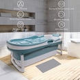 thumbnail image 6 of 58" Portable Bathtub for Home Spa - Foldable Soaking Bath Tub with Ergonomicallya Designed - Free Standing Sweat Steaming Bath, Ideal for Hot Bath Ice Bath Blue, 6 of 7