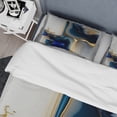 thumbnail image 4 of Designart "Abstract Shape in Golden and Blue Marble I" Animals Bedding Covert Set - Abstract Marble Blue Abstract Bed Set With 2 Shams, 4 of 6