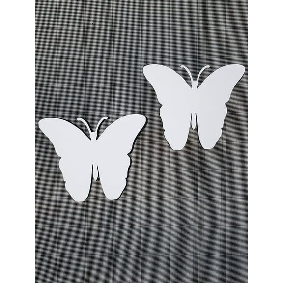 DCentral TWO BUTTERFLIES Flexible Screen Magnets: Double-Sided. Bright White-Easier to See Day & Night. Decorative. Helps to Stop Walking into Screens, Covers Small Tears Size W 4.5" x L 5.5"Ea