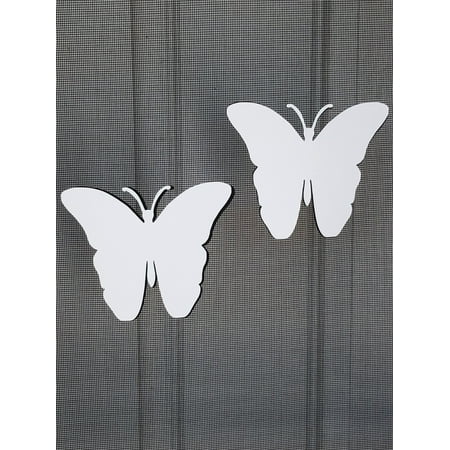 

DCentral TWO BUTTERFLIES Flexible Screen Magnets: Double-Sided. Bright White-Easier to See Day & Night. Decorative. Helps to Stop Walking into Screens Covers Small Tears Size W 4.5 x L 5.5 Ea