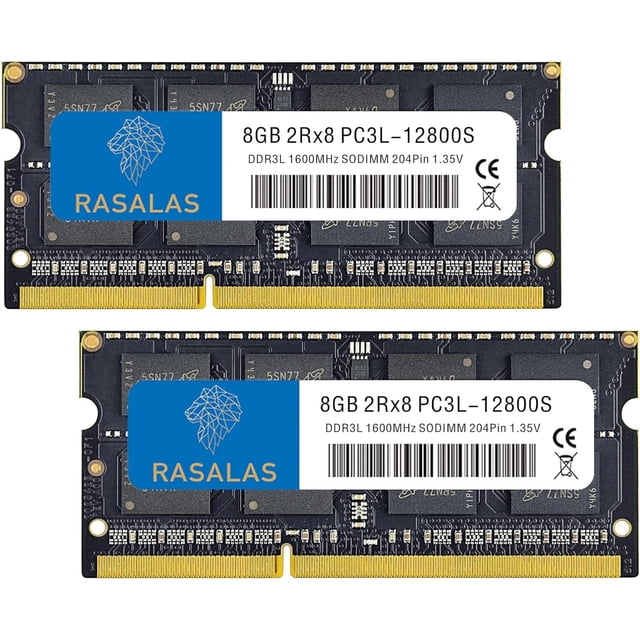 Memoria RAM Rasalas DDR3 16 GB (2 x 8 GB) 1600 MHz PC3L-12800 1.35 V