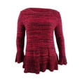 thumbnail image 3 of Style & Co Women's Marled Knit Sweater Red Size Petite, 3 of 3