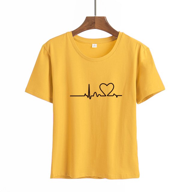 Camiseta amarilla, camiseta linda para mujer, tops juveniles, camisetas gráficas para niñas adolescentes, amarillo, XL JAMW Sencillez