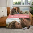 thumbnail image 3 of Personalized Blanket with Photo Text - Cozy Flannel Material Customized Picture Blanket, Birthday Gift for Wife, Mom, Dad, Kids, Pet, Friends, 3 of 6