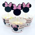 thumbnail image 1 of Adornos y envoltorios para cupcakes de Mickey Minnie, decoraciones para pasteles de cumpleaños para fiestas temáticas bonitas, suministros y recuerdos para Baby Shower, 1 of 4