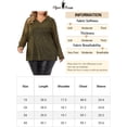 thumbnail image 6 of Agnes Orinda Women's Plus Size Rhinestone Glitter Bling Sheer Long Sleeve V Neck Blouse 4X Gold, 6 of 6