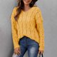 thumbnail image 5 of Suéter de cuello en V para mujer, otoño/invierno, nuevo, suéter holgado con capucha y cuello de punto con giros de masa espesa., 5 of 8
