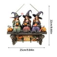 thumbnail image 3 of 2D Retro Bohemian-Style Halloween Witch Wooden Wall Decoration – Decorative Art & Key Holder for Entryway, Farmhouse & Seasonal Decor, 3 of 6