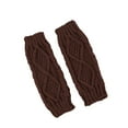 thumbnail image 3 of Xfvqtps Fingerless Gloves for Womens Thumb Hole Rhombus Medium Length Arm Warmer Knitting Crochet Solid Color Fashion Thermal Warm Winter Mittens Coffee, 3 of 5