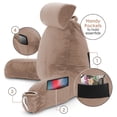 thumbnail image 2 of Nestl Reading Pillow, Extra Large Comfortable Bed Rest Pillow with Arms – Premium Shredded Memory Foam TV Pillow, Detachable Neck Roll & Lumbar Support Pillow - Taupe Sand, 2 of 8