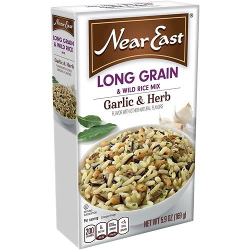 Near East Long Rain & Wild Rice Mix, Garlic & Herb, 5.9Oz Boz