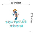 thumbnail image 4 of Cowboy Cowgirl Seahorse Bubble Letters Personalized Name Beach Starfish Octopus Fish Ocean Shark Sea Greatwhale Bass Boat Dolphins Whale Holiday Decorating Wall Decal Sticker - Size: 30 In X 27 In, 4 of 5