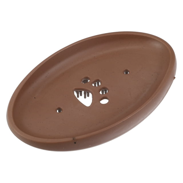Jabonera Unique Bargains para mantener el jabón seco 2 en 1, protector de jabón y cepillo para baño, cocina, silicona marrón con cerdas