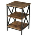 ZENSTYLE End Table with Shelves 3Tier Side Table XShaped Design