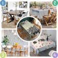 thumbnail image 3 of Gray Floral and Petal Pattern Rectangle Tablecloth 60"x102",Waterproof Polyester Rectangle Table Cloth, Wipeable Spillproof Polyester Tablecloth for Dining, Camping, Indoor and Outdoor, 3 of 6