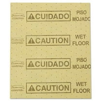 Rubbermaid Commercial FG425200YEL 16.5 in. x 20 in. 16 oz. Caution Wet Floor Over-the-Spill Pad (22 Sheets/Pack)