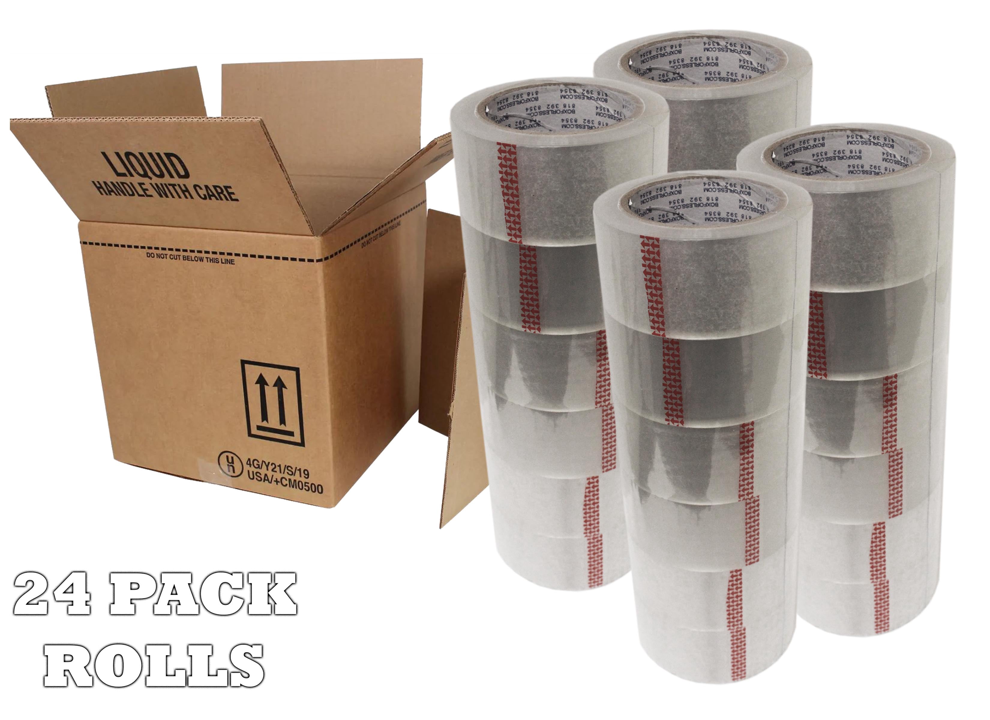 2" 55 yds Super Clear Heavy Duty Packaging Tape 24PK Clear Transparent All-Purpose Glossy Material for Office, School and Home Carton Sealing Tape for Shipping and Moving by WholesaleArtsFrames-com
